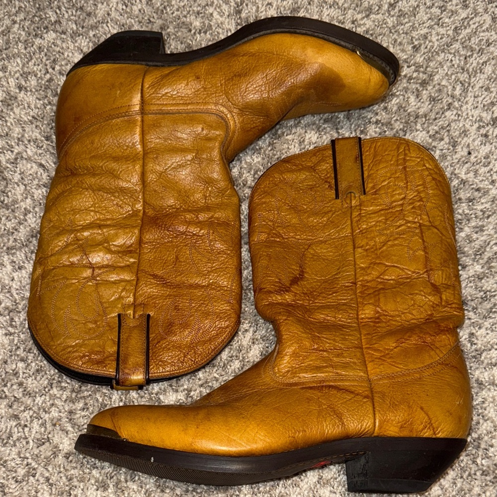 Durango Women Size 10 Light Brown Leather Cowgirl Boots Distressed